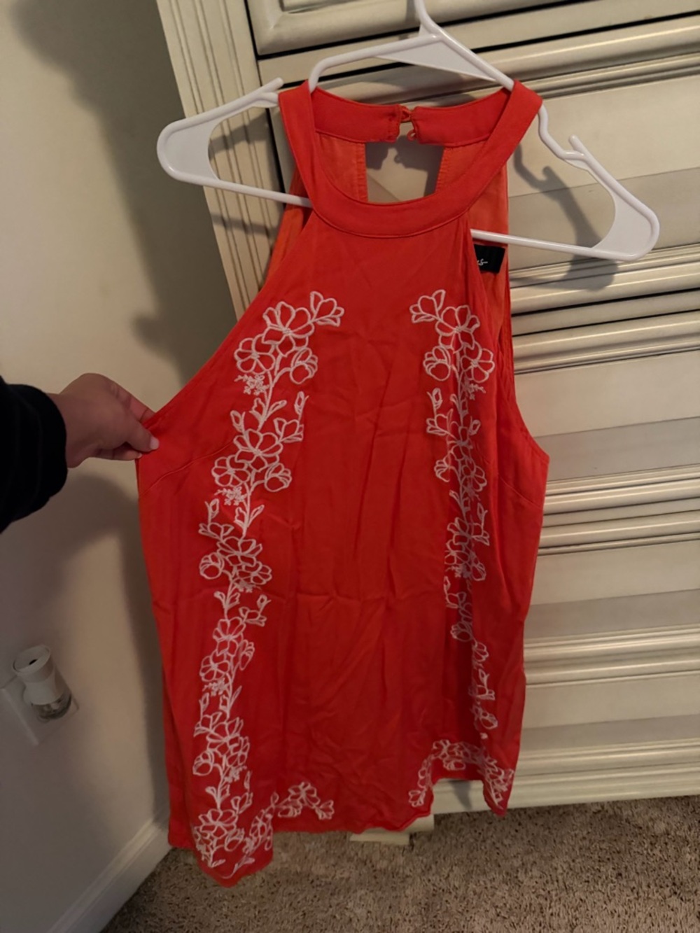 Lulus Orange Halter Neck Dress